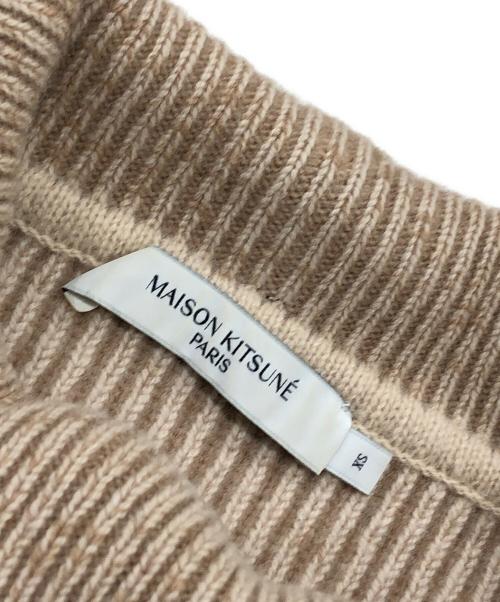 maison kitsune（メゾンキツネ）maison kitsune (メゾンキツネ) RIBBED PULLOVER ブラウン サイズ:XSの古着・服飾アイテム