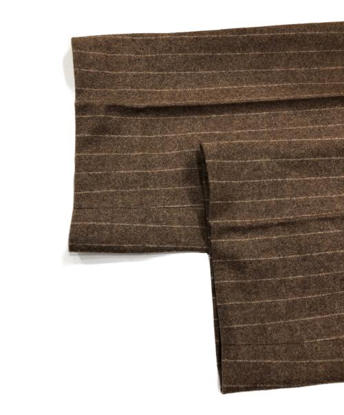 TOMORROW LAND（トゥモローランド）TOMORROW LAND (トゥモローランド) ウールフランネル サイドアジャスタートラウザーズ ブラウン サイズ:50の古着・服飾アイテム