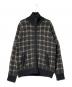 Paul Stuart（ポールスチュアート）の古着「バルキーウールミックスチェックフルジップニットブルゾン」｜ブラウン×ブラック