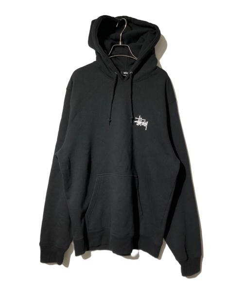 stussy（ステューシー）stussy (ステューシー) ロゴプリントパーカー ブラック サイズ:Lの古着・服飾アイテム