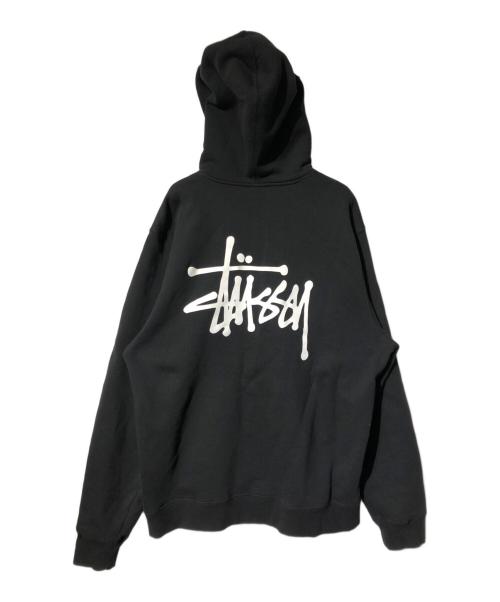 stussy（ステューシー）stussy (ステューシー) ロゴプリントパーカー ブラック サイズ:Lの古着・服飾アイテム