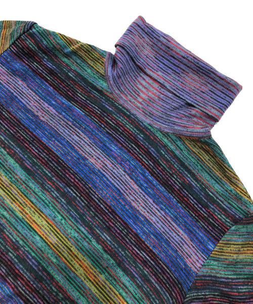 missoni（ミッソーニ）missoni (ミッソーニ) タートルネックニット グリーン×パープル サイズ:72の古着・服飾アイテム