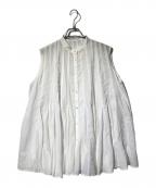 ETRE TOKYOエトレトウキョウ）の古着「スリーブレスボリュームフレアシャツ」｜ホワイト