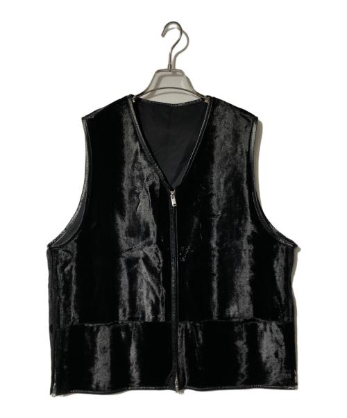 YOKE（ヨーク）YOKE (ヨーク) VELVET FRONT ZIP VEST ブラック サイズ:2の古着・服飾アイテム