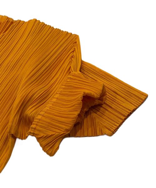 PLEATS PLEASE（プリーツプリーズ）PLEATS PLEASE (プリーツプリーズ) ダイヤカットプリーツカットソー オレンジ サイズ:3の古着・服飾アイテム