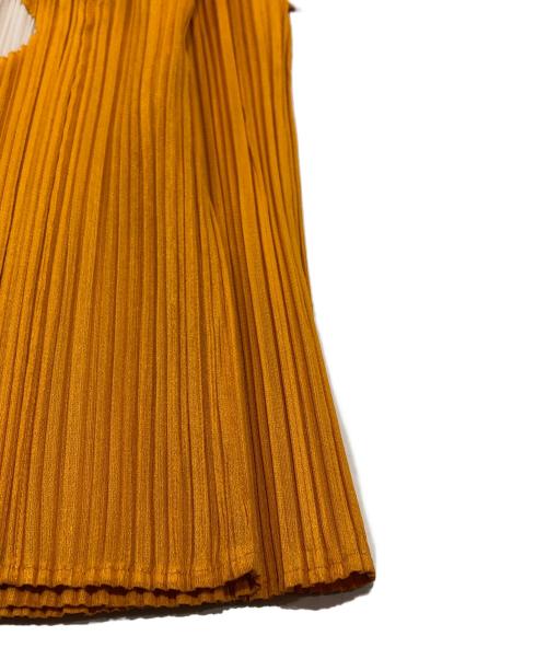 PLEATS PLEASE（プリーツプリーズ）PLEATS PLEASE (プリーツプリーズ) ダイヤカットプリーツカットソー オレンジ サイズ:3の古着・服飾アイテム