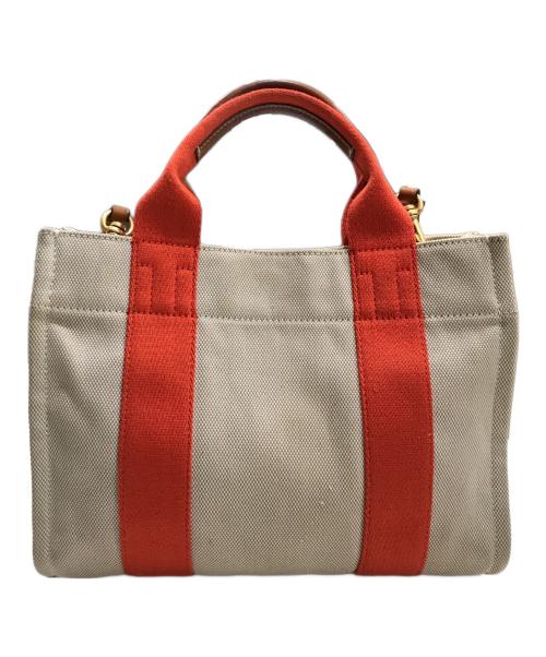 TORY BURCH（トリーバーチ）TORY BURCH (トリーバーチ) MILLER CANVAS TOTE オレンジ×ベージュの古着・服飾アイテム