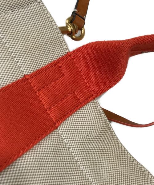 TORY BURCH（トリーバーチ）TORY BURCH (トリーバーチ) MILLER CANVAS TOTE オレンジ×ベージュの古着・服飾アイテム