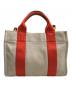 TORY BURCH (トリーバーチ) MILLER CANVAS TOTE オレンジ×ベージュ：6000円