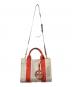 中古・古着 TORY BURCH (トリーバーチ) MILLER CANVAS TOTE オレンジ×ベージュ：6000円