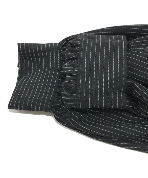 REDYAZEL（レディアゼル）REDYAZEL (レディアゼル) ストライプシアーラッフルワンピース ブラック サイズ:Sの古着・服飾アイテム