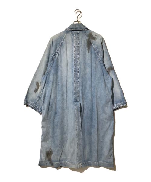 My Beautiful Landlet（マイビューティフルランドレット）My Beautiful Landlet (マイビューティフルランドレット) ペイントデニムロングコート インディゴの古着・服飾アイテム