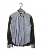 COMME des GARCONS HOMMEコムデギャルソン オム）の古着「切替シャツ」｜ブルー