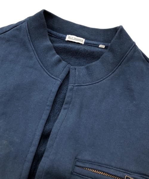 WILLY CHAVARRIA（ウィリーチャバリア）WILLY CHAVARRIA (ウィリーチャバリア) ノーカラースウェットジャケット ネイビー サイズ:XLの古着・服飾アイテム