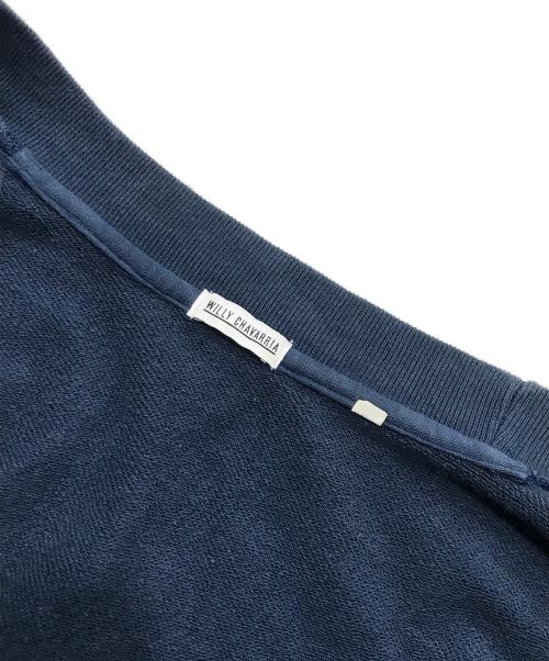 WILLY CHAVARRIA（ウィリーチャバリア）WILLY CHAVARRIA (ウィリーチャバリア) ノーカラースウェットジャケット ネイビー サイズ:XLの古着・服飾アイテム