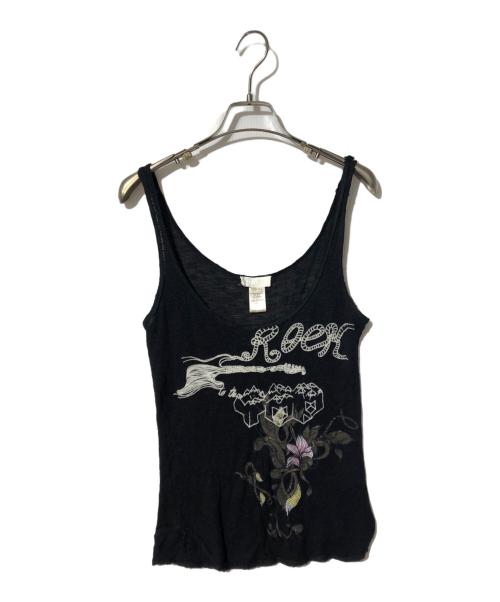 DIESEL（ディーゼル）DIESEL (ディーゼル) キャミソールカットソー ブラック サイズ:Ｓの古着・服飾アイテム
