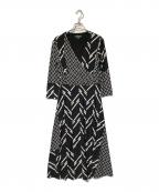 LAUREN RALPH LAURENローレンラルフローレン）の古着「カシュクールロングワンピース」｜ブラック