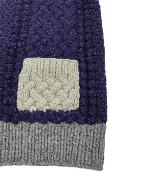 INVERALLAN（インバーアラン）INVERALLAN (インバーアラン) アランカーディガン パープル×グレー サイズ:不明の古着・服飾アイテム