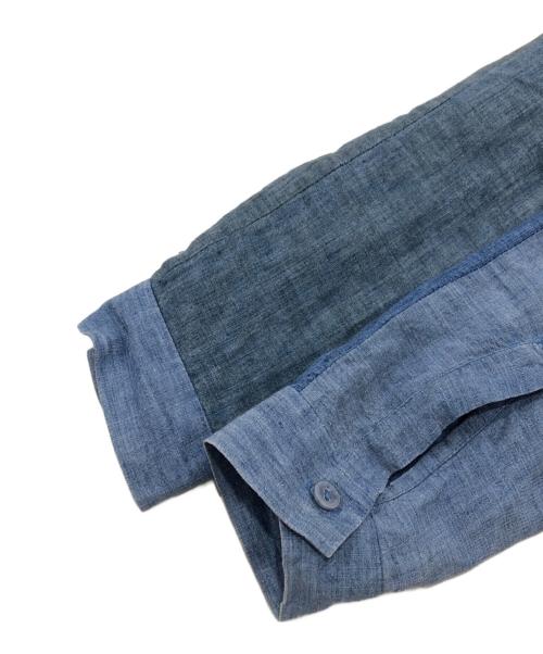 FRANK LEDER（フランクリーダー）FRANK LEDER (フランクリーダー) ネップリネンシャツ ブルー サイズ:表記無しの古着・服飾アイテム