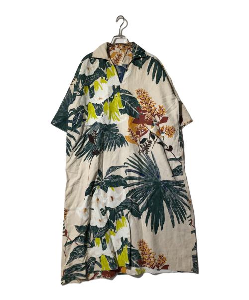 45R（フォーティファイブ・アール）45R (フォーティファイブ・アール) リネンUmiiロハ908ワンピース ベージュ サイズ:Fの古着・服飾アイテム