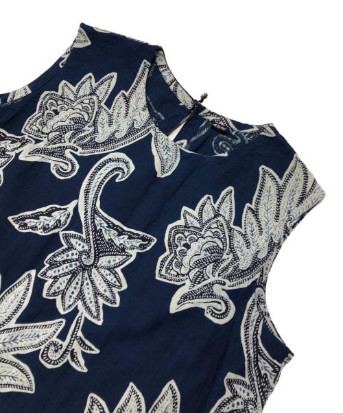 45R（フォーティファイブ・アール）45R (フォーティファイブ・アール) 更紗プリントのドレス ネイビー サイズ:00の古着・服飾アイテム