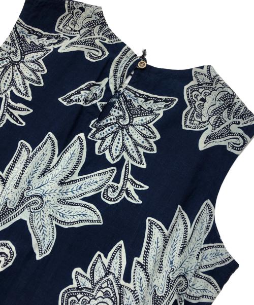 45R（フォーティファイブ・アール）45R (フォーティファイブ・アール) 更紗プリントのドレス ネイビー サイズ:00の古着・服飾アイテム