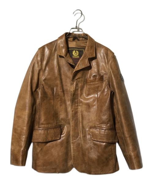 BELSTAFF（ベルスタッフ）BELSTAFF (ベルスタッフ) ダメージ加工ジップアップレザーテーラードジャケット ブラウン サイズ:Ｍの古着・服飾アイテム