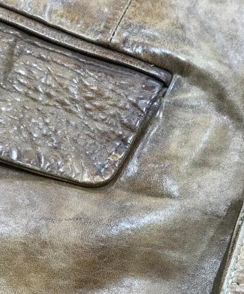 BELSTAFF（ベルスタッフ）BELSTAFF (ベルスタッフ) ダメージ加工ジップアップレザーテーラードジャケット ブラウン サイズ:Ｍの古着・服飾アイテム