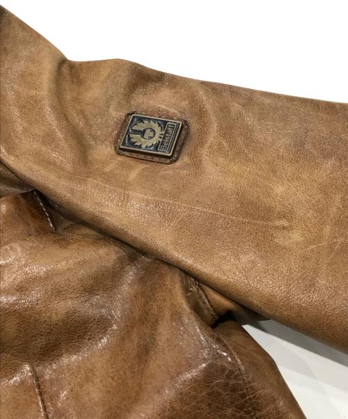 BELSTAFF（ベルスタッフ）BELSTAFF (ベルスタッフ) ダメージ加工ジップアップレザーテーラードジャケット ブラウン サイズ:Ｍの古着・服飾アイテム