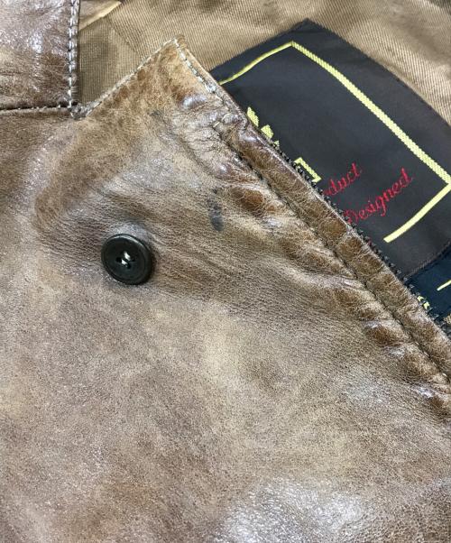 BELSTAFF（ベルスタッフ）BELSTAFF (ベルスタッフ) ダメージ加工ジップアップレザーテーラードジャケット ブラウン サイズ:Ｍの古着・服飾アイテム