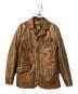 BELSTAFF（ベルスタッフ）の古着「ダメージ加工ジップアップレザーテーラードジャケット」｜ブラウン