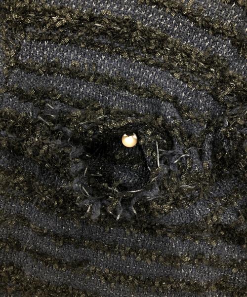 SOEJU（ソージュ）SOEJU (ソージュ) ツイードライクロングニットジャケット ブルー サイズ:Ｆの古着・服飾アイテム