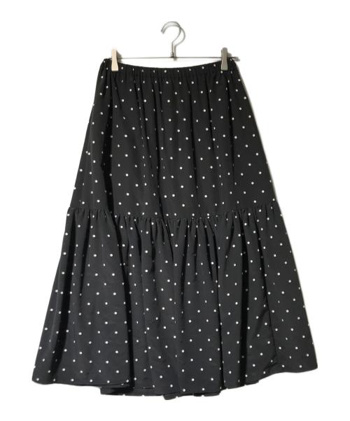 journal standard luxe（ジャーナルスタンダード ラックス）journal standard luxe (ジャーナルスタンダード ラックス) ドット キリカエギャザースカート ブラック サイズ:Fの古着・服飾アイテム