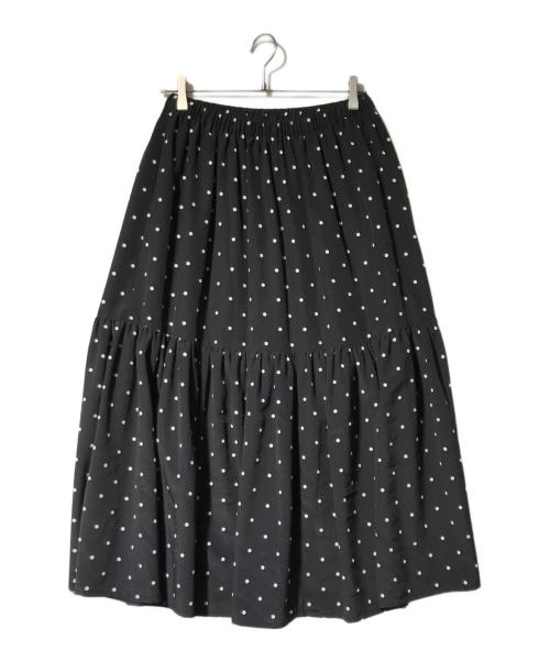 journal standard luxe（ジャーナルスタンダード ラックス）journal standard luxe (ジャーナルスタンダード ラックス) ドット キリカエギャザースカート ブラック サイズ:Fの古着・服飾アイテム