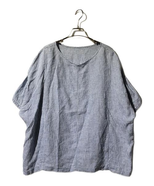 nest Robe（ネストローブ）nest Robe (ネストローブ) リネンドルマンスリーブ2WAYブラウス ブルー サイズ:Fの古着・服飾アイテム