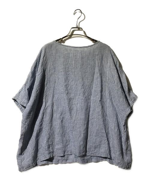 nest Robe（ネストローブ）nest Robe (ネストローブ) リネンドルマンスリーブ2WAYブラウス ブルー サイズ:Fの古着・服飾アイテム