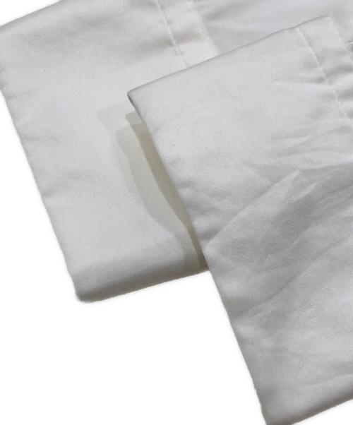 BALLSEY（ボールジィ）BALLSEY (ボールジィ) ハイカウントサテン ネックフリルブラウス ホワイト サイズ:36の古着・服飾アイテム