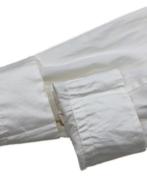 BALLSEY（ボールジィ）BALLSEY (ボールジィ) ハイカウントサテン ネックフリルブラウス ホワイト サイズ:36の古着・服飾アイテム