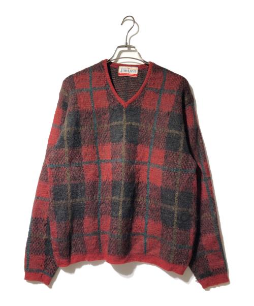 JANTZEN（ジャンセン）JANTZEN (ジャンセン) モヘヤブレンドVネックニット レッド サイズ:Mの古着・服飾アイテム