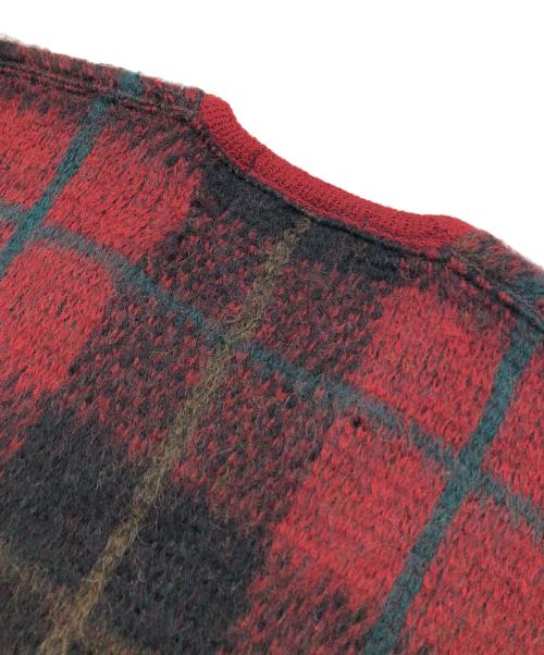 JANTZEN（ジャンセン）JANTZEN (ジャンセン) モヘヤブレンドVネックニット レッド サイズ:Mの古着・服飾アイテム