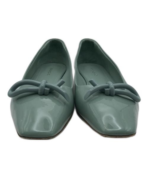 Ferragamo（フェラガモ）Ferragamo (フェラガモ) BALLET FLATS ANNIE グリーン サイズ:24.5㎝の古着・服飾アイテム