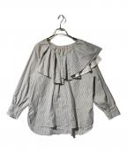 ELENDEEKエレンディーク）の古着「ASYME FLARE&PLEATS NC BL」｜ホワイト