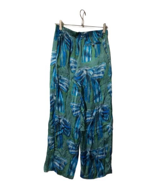 Acne studios（アクネ ストゥディオス）ACNE STUDIOS (アクネ ストゥディオス) フルレーヨンリラックススラックス グリーン×ブルー サイズ:34の古着・服飾アイテム