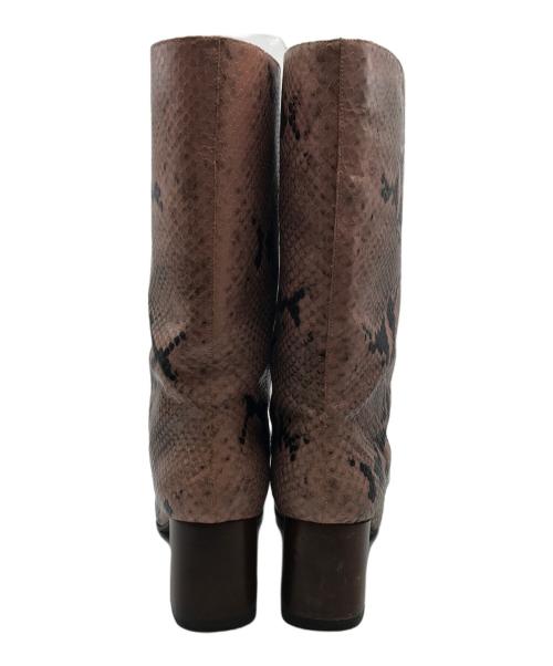 MARNI（マルニ）MARNI (マルニ) パイソンレザーミドルカットブーツ ブラック×ライトピンク サイズ:23.5㎝の古着・服飾アイテム