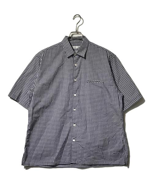 EEL（イール）EEL (イール) 半袖シャツ ホワイト×ブルー サイズ:Sの古着・服飾アイテム