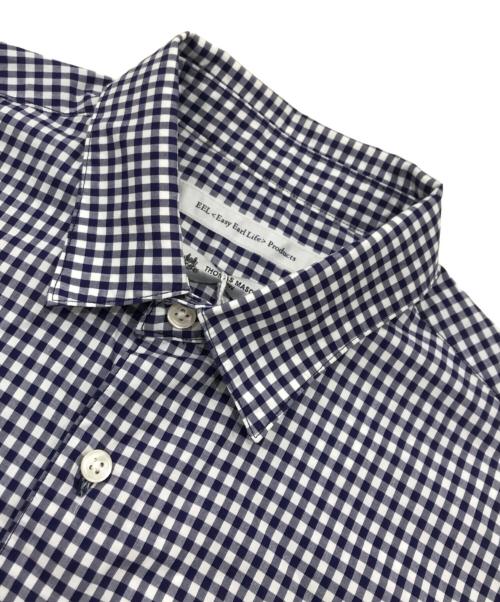 EEL（イール）EEL (イール) 半袖シャツ ホワイト×ブルー サイズ:Sの古着・服飾アイテム
