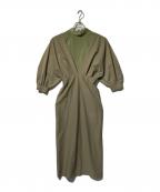 Ameriアメリ）の古着「MEDI OFF SHOULDER PUFF SLEEVE DRESS」｜ベージュ