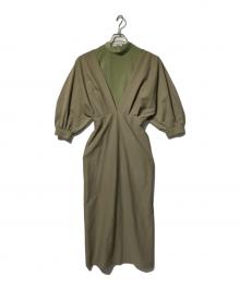 Ameri（アメリ）の古着「MEDI OFF SHOULDER PUFF SLEEVE DRESS」｜ベージュ