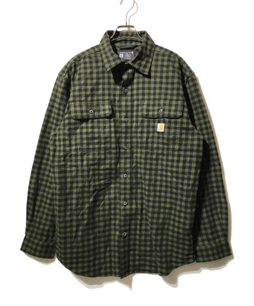 CarHartt（カーハート）CarHartt (カーハート) チェックネルシャツ カーキ サイズ:Mの古着・服飾アイテム