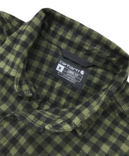 CarHartt（カーハート）CarHartt (カーハート) チェックネルシャツ カーキ サイズ:Mの古着・服飾アイテム